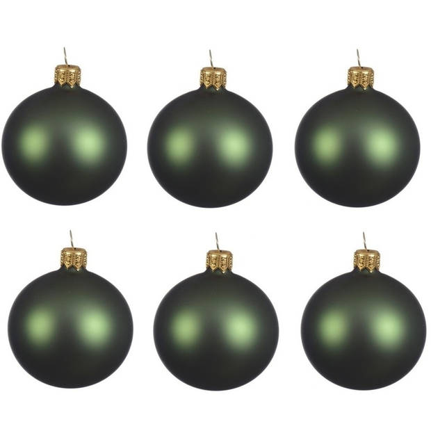 Donkergroene Kerstversiering Kerstballen 24-delig 6 cm - Kerstbal