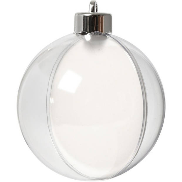 5x Transparante DIY kerstballen 8 cm - Kerstversiering/decoratie