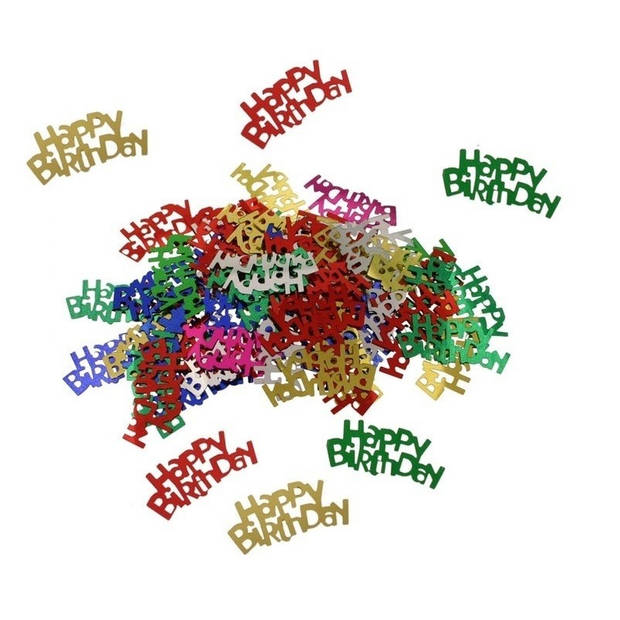 Gekleurde Happy Birthday verjaardag confetti 15 gram - Confetti