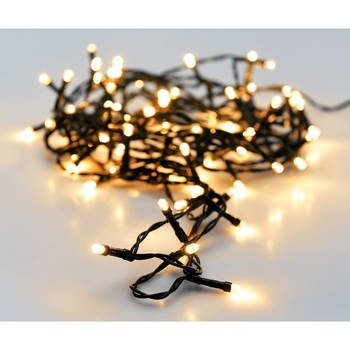 LED buitenverlichting op batterij met timer 96 lampjes warm wit 7 m - Kerstverlichting kerstboom