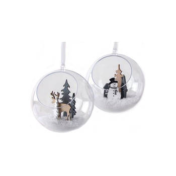 2x stuks open kerstballen om te vullen 12 cm - Kerstbal