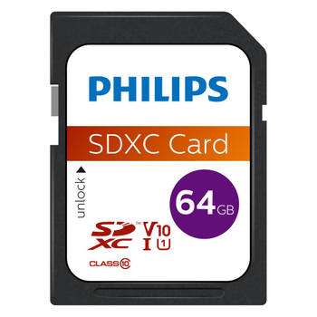 Philips FM64SD55B - SDXC kaart 64GB - Class 10 - UHS-I U1