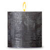Blokker rustieke cilinderkaars - zwart - 10x10 cm