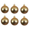 6x Glazen kerstballen mat goud 8 cm kerstboom versiering/decoratie - Kerstbal