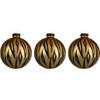 6x Glazen kerstballen mat tijgerprint 8 cm kerstboom versiering/decoratie - Kerstbal