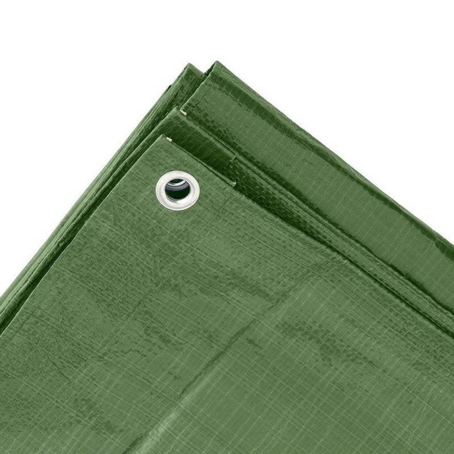 2x Hoge kwaliteit afdekzeilen / dekzeilen groen 2 x 3 meter - Afdekzeilen