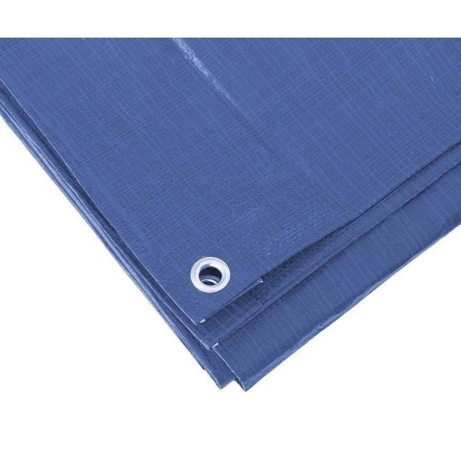 Blauw afdekzeil-dekzeil 6 x 8 meter 100 grams kwaliteit dekkleed-grondzeil