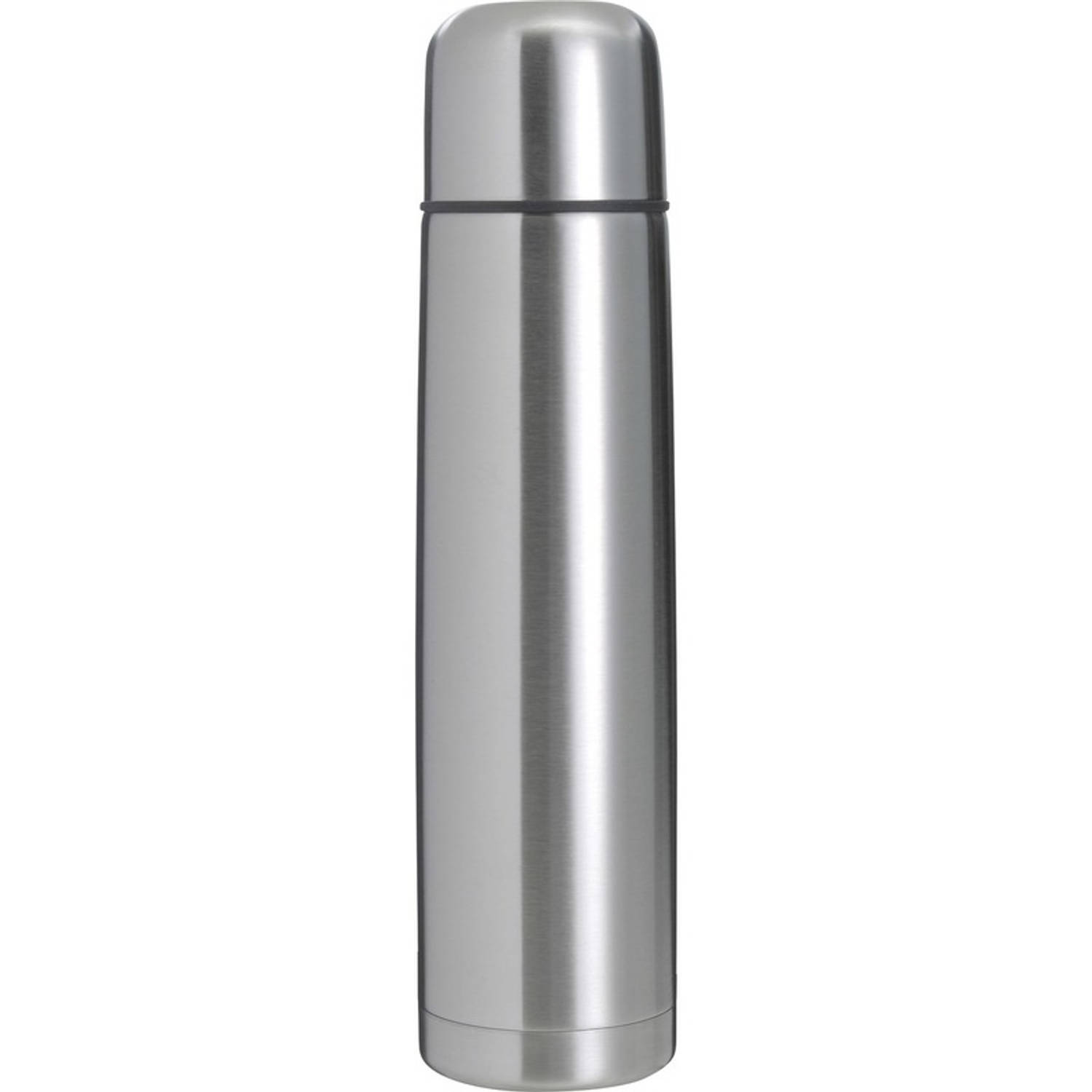burgemeester Kaal Pool RVS thermosfles/isoleerkan 1 liter zilver - Thermosflessen | Blokker