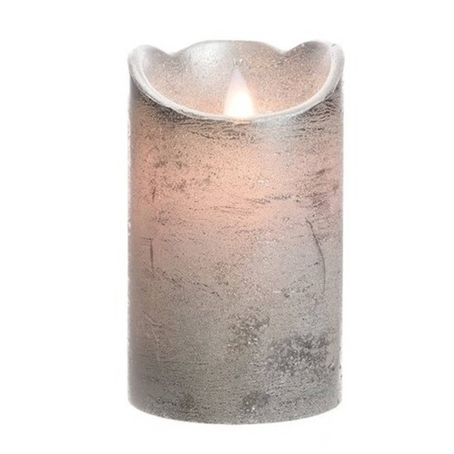 Leuk vinden Vrijwillig aangenaam LED kaars/stompkaars zilver 12 cm flakkerend - Kerst diner tafeldecoratie -  Home deco kaarsen | Blokker
