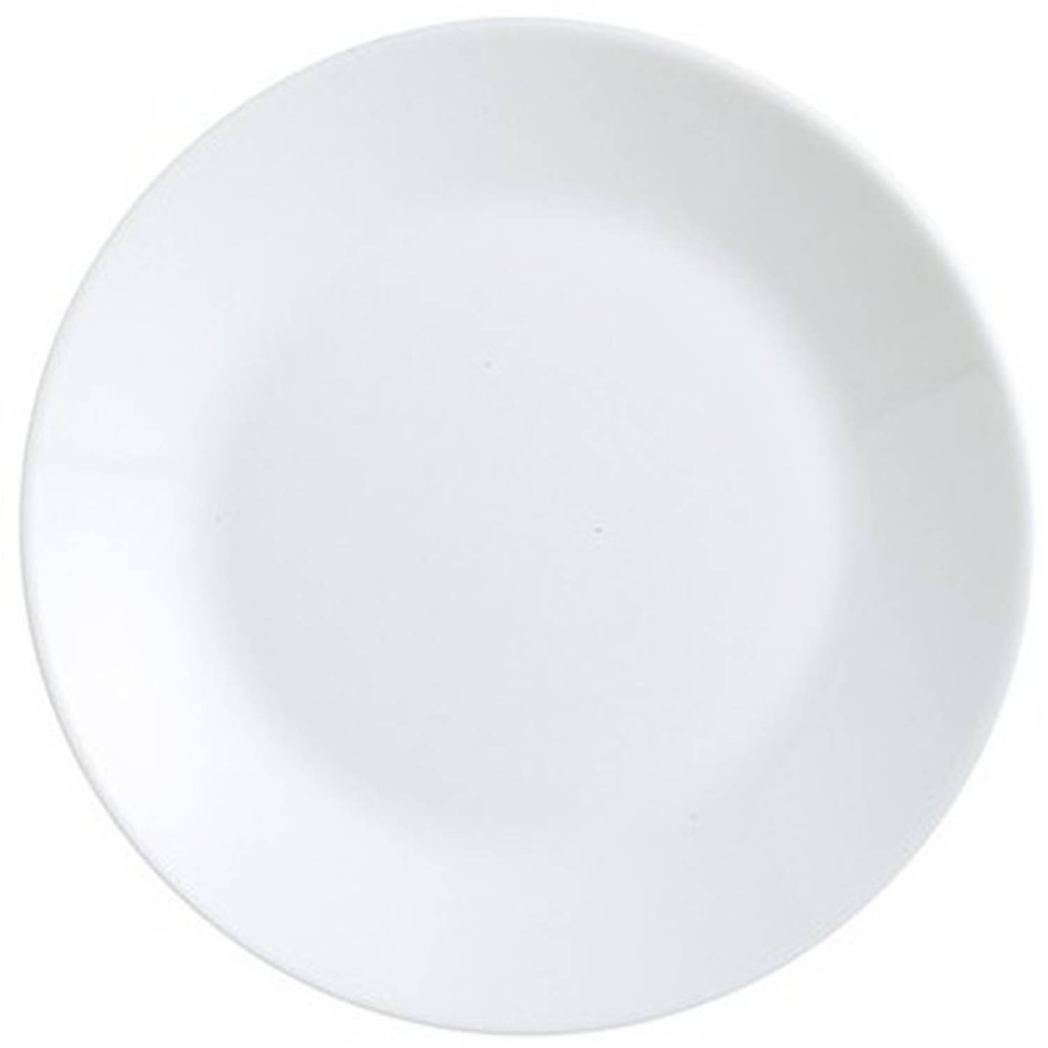 12x Dessertbordjes wit glas 18 cm - Gebaksborden