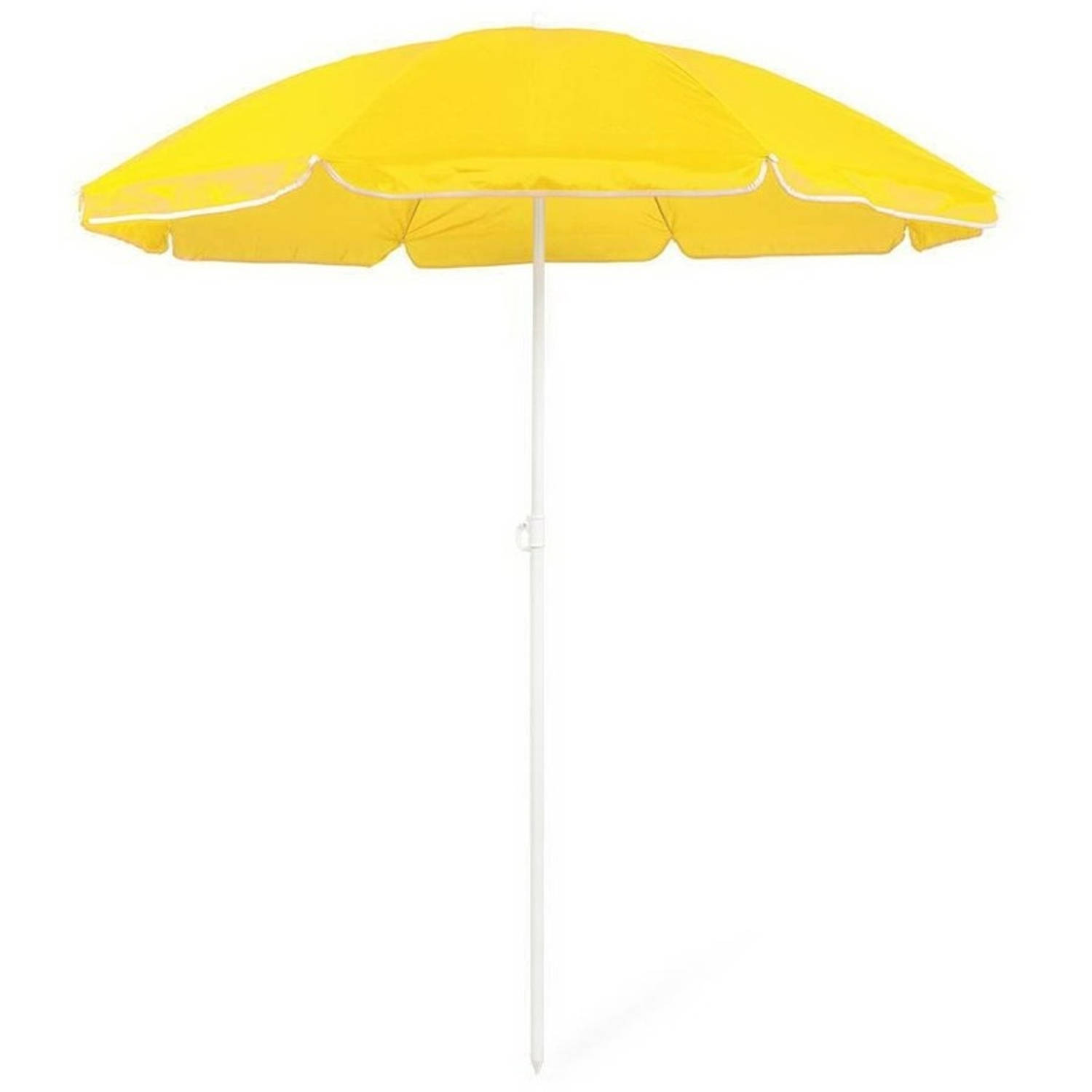 Gele strand parasol van nylon 150 cm - Parasols