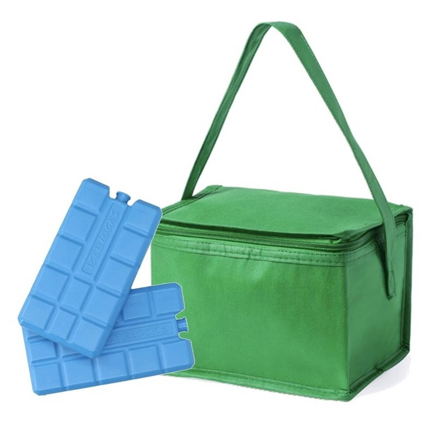 Strand sixpack mini koeltasje groen inclusief 2 koelelementen - Koeltas