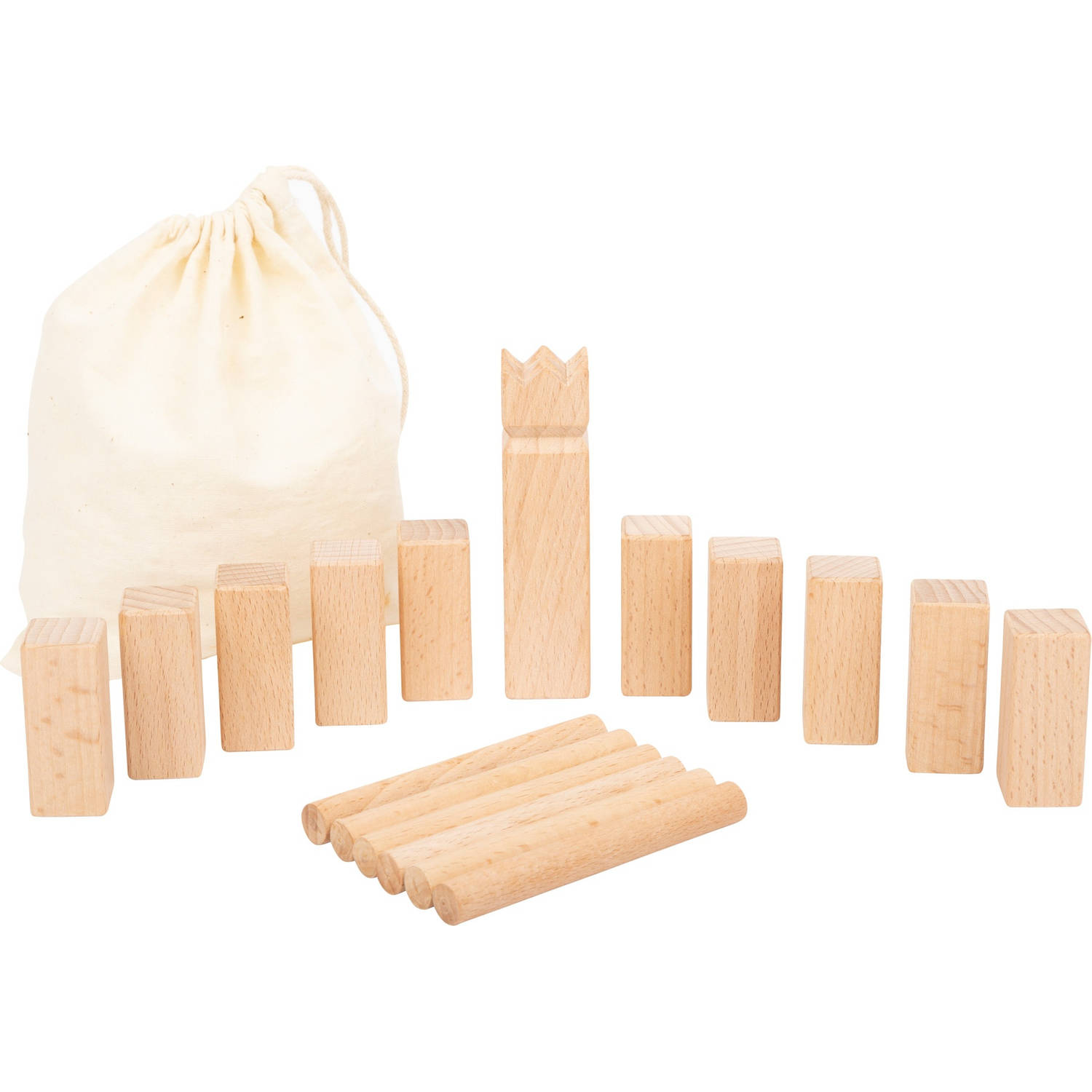 Small Foot werpspel Mini Kubb Viking Game hout 18 delig