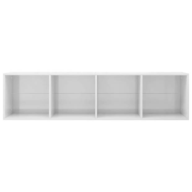 vidaXL Boekenkast/tv-meubel 36x30x143 cm bewerkt hout hoogglans wit