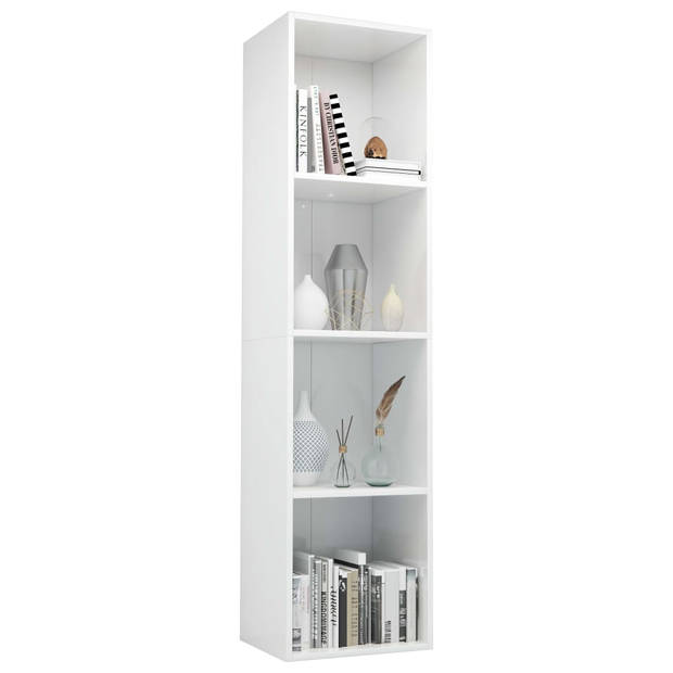 vidaXL Boekenkast/tv-meubel 36x30x143 cm bewerkt hout hoogglans wit