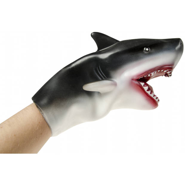 LG-Imports handpop haai zwart/wit 17 cm
