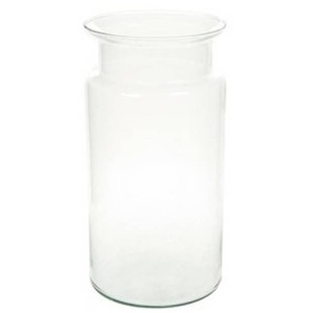 2x Flesvormige bloemenvazen glas 30 cm - Vazen
