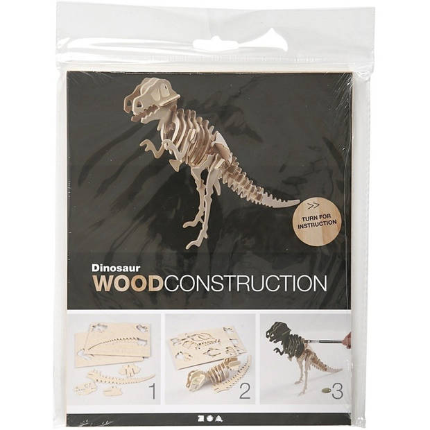 3D puzzel dinosaurus velociraptor hout - 3D dino bouwspeelgoed
