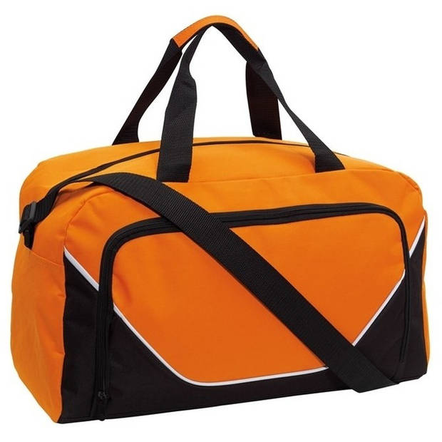 Sporttas/reistas - 29 liter - oranje/zwart - Weekendtas - 48x22x28 cm - Sporttassen