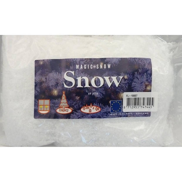 3x Zakken met 1 liter kunst sneeuw vlokken - Decoratiesneeuw