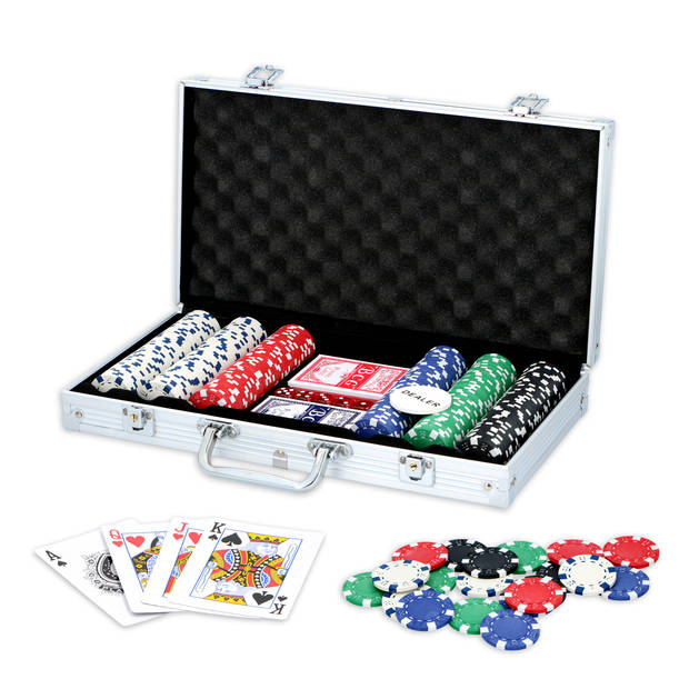 TOM pokerset in koffer 300 fiches multicolor