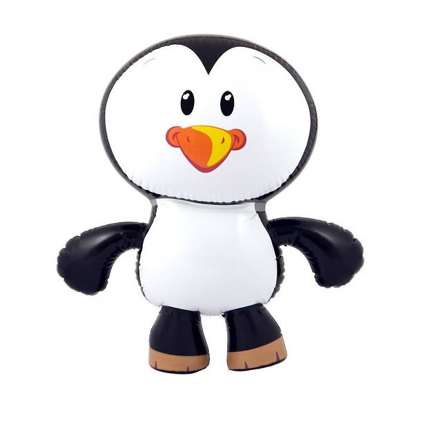 Opblaasbare dieren - 4x - Pinguin - wit/zwart - 56 cm - pvc kunststof - opblaasspeelgoed