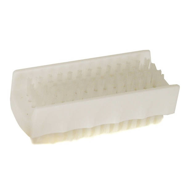 5x Tweezijdige witte nagelborstel van kunstof - Nagelborstels