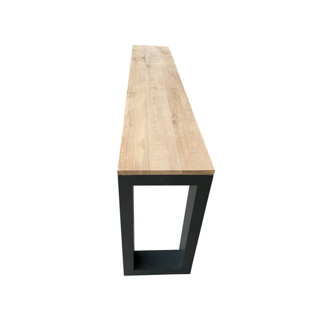 Wood4you- Side table enkel 78Hx180LX38Dcm eikenhout antraciet