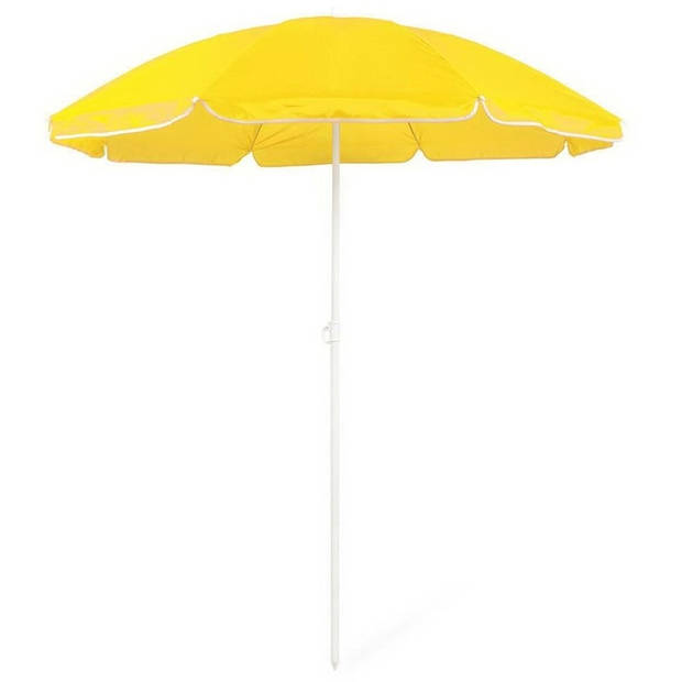 Gele strand parasol van nylon 150 cm - Parasols