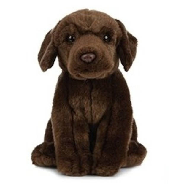 Pluche bruine Labrador hond knuffel 25 cm - Honden huisdieren knuffels - Speelgoed voor kinderen