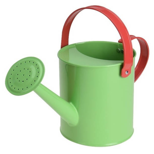 Groene stalen speelgoed gieter 15 cm voor kinderen - Speelgoedgieters