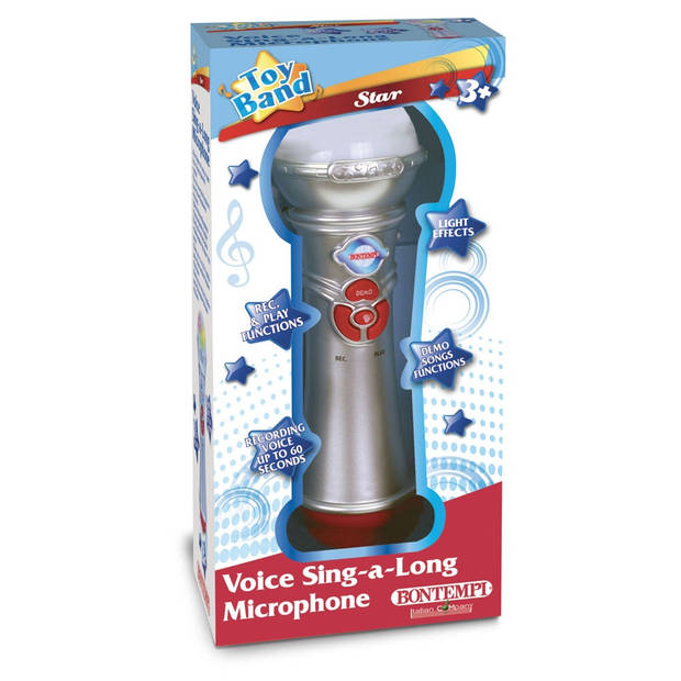 Bontempi karaoke microfoon 21 cm zilver