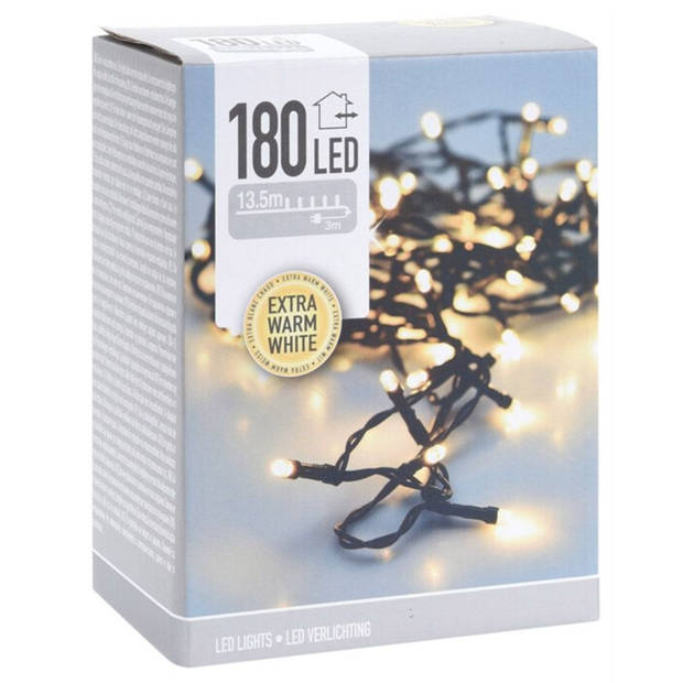 Kerstverlichting extra warm wit buiten 180 lampjes - Kerstlampjes / kerstlichtjes