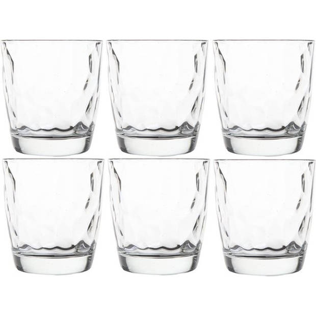 Set van 6x stuks waterglazen/drinkglazen transparant 300 ml - Drinkglazen