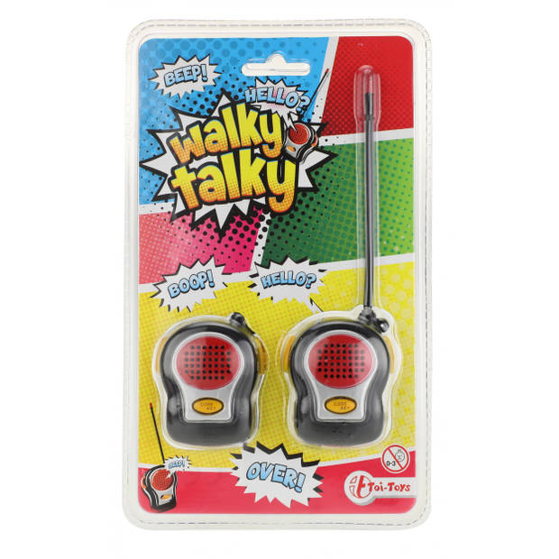 Toi-Toys walkie talkies zwart/rood 2-delig