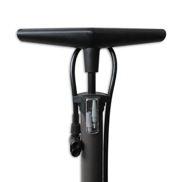 Lynx fietspomp met manometer 6 Bar staal 68 cm grijs/zwart