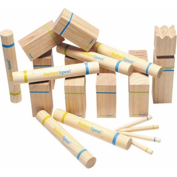 BS Toys Kubb Werpspel - Zweeds Spel - 2 tot 12 Spelers - Buitenspeelgoed van Vurenhout