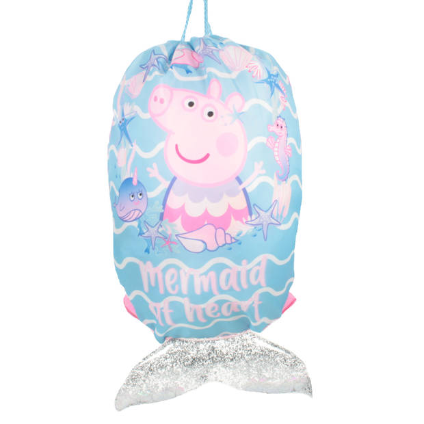 Nickelodeon gymtas Zeemeermin Peppa Pig 30 x 40 cm blauw/roze