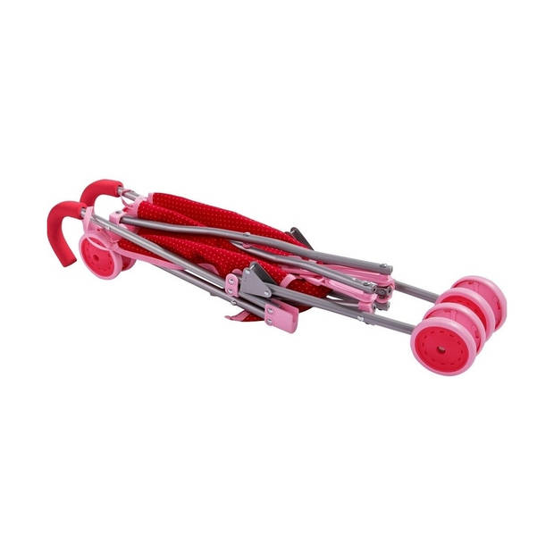 Haba Poppenbuggy Jule 63 cm rood/roze