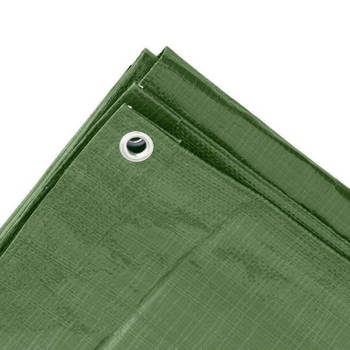 2x Hoge kwaliteit afdekzeilen / dekzeilen groen 5 x 6 meter - Afdekzeilen