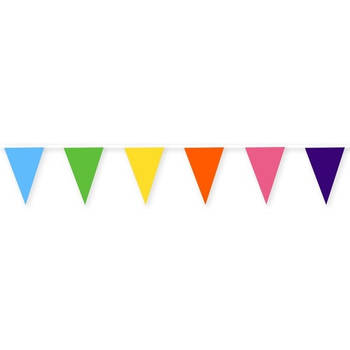 Gekleurde slinger van stof 10 meter feestversiering - Vlaggenlijnen