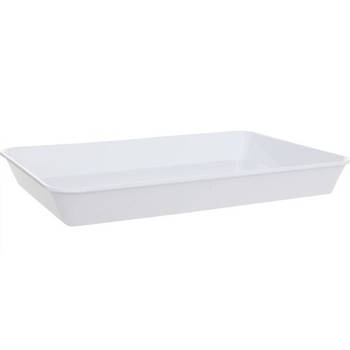 Diep dienblad wit kunststof 35 x 24 x 4 cm - Horeca serveerbladen