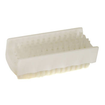 5x Witte nagelborstel tweezijdig bezet - Persoonlijke verzorging - Kunststof / kunstvezel