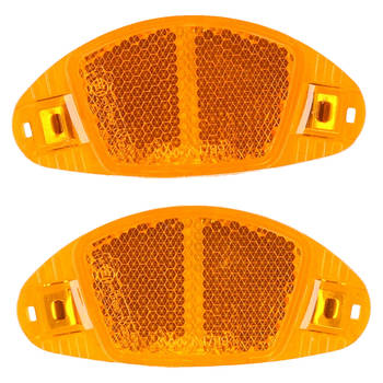 Spaakreflectoren/fietsreflectoren oranje 2x stuks - Fietsreflectoren