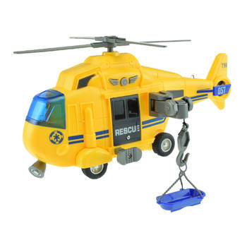 Toi-Toys reddingshelikopter met licht en geluid geel 27 cm