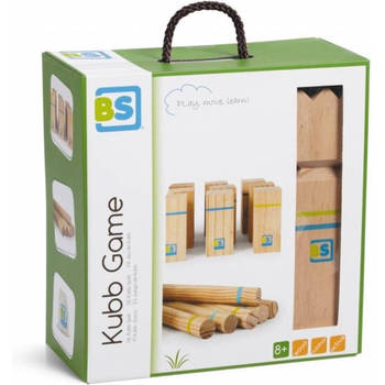 BS Toys Kubb Werpspel - Zweeds Spel - 2 tot 12 Spelers - Buitenspeelgoed van Vurenhout