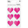 24x Valentijn hartjes stickers fuchsia roze - Stickers