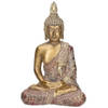 Gouden boeddha beeld zittend 20 cm - Beeldjes