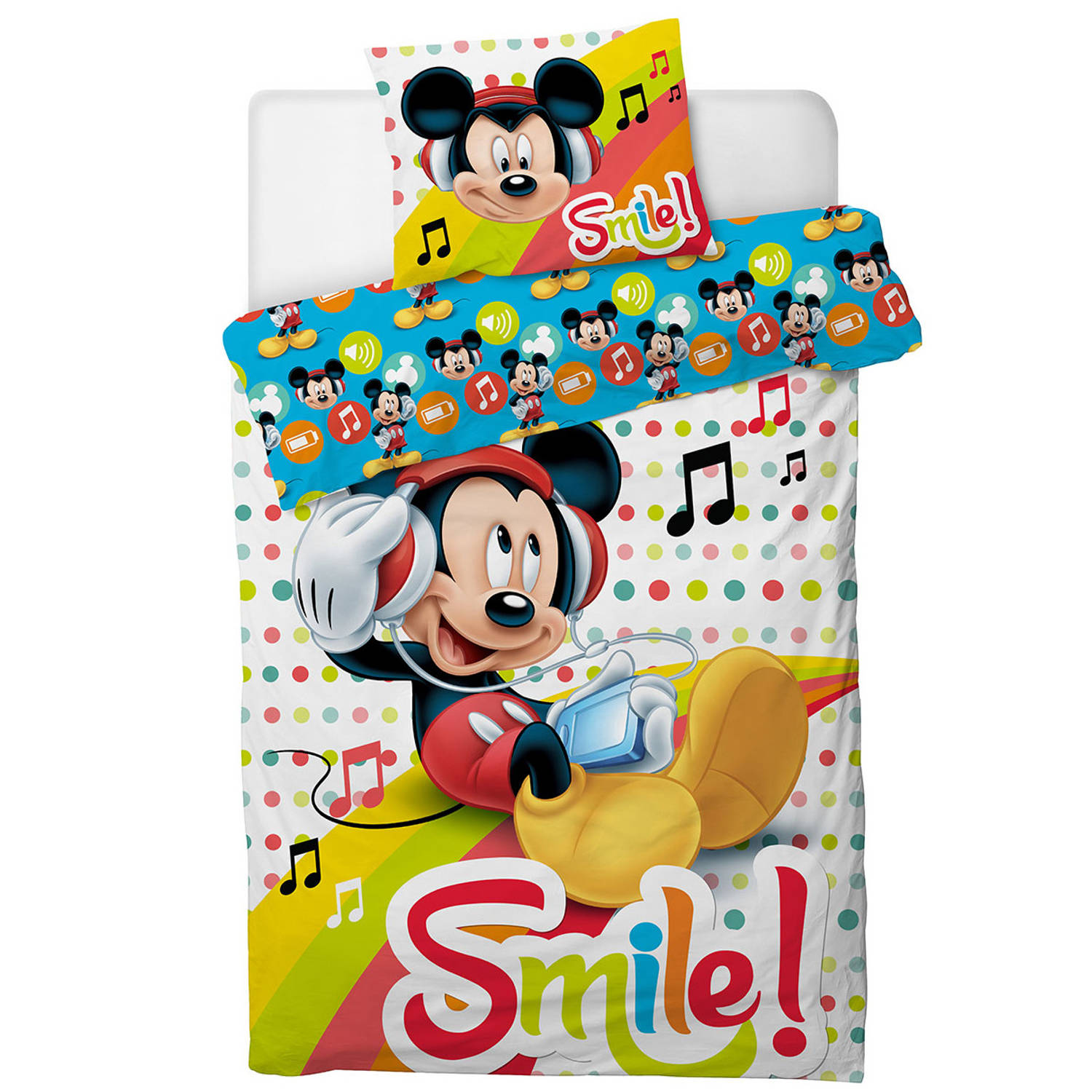 Disney Mickey Mouse Dekbedovertrek - Eenpersoons - 140 X 200 Cm - Polyester