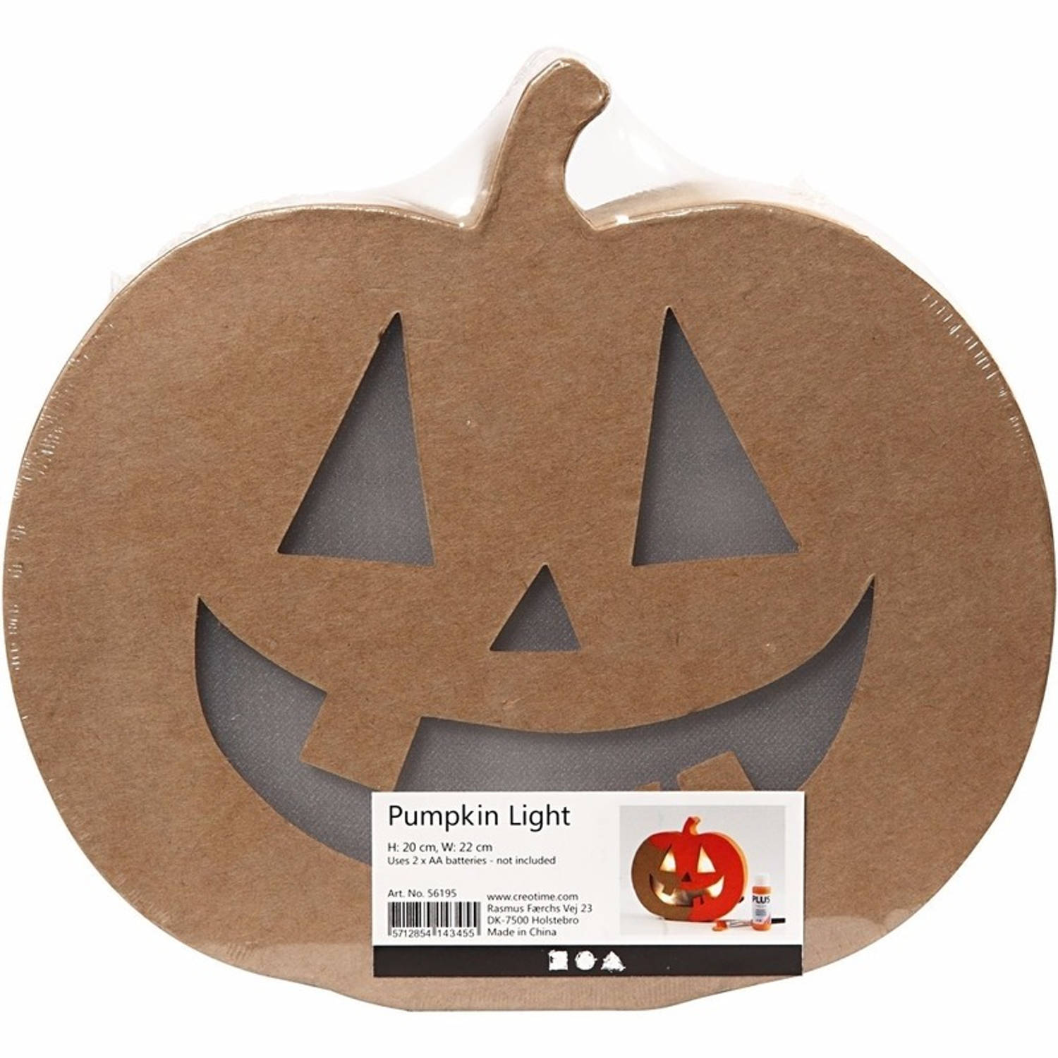 Buiten vijver musicus Halloween - Pompoen Halloween decoratie met licht 22 cm -  Feestdecoratievoorwerp | Blokker